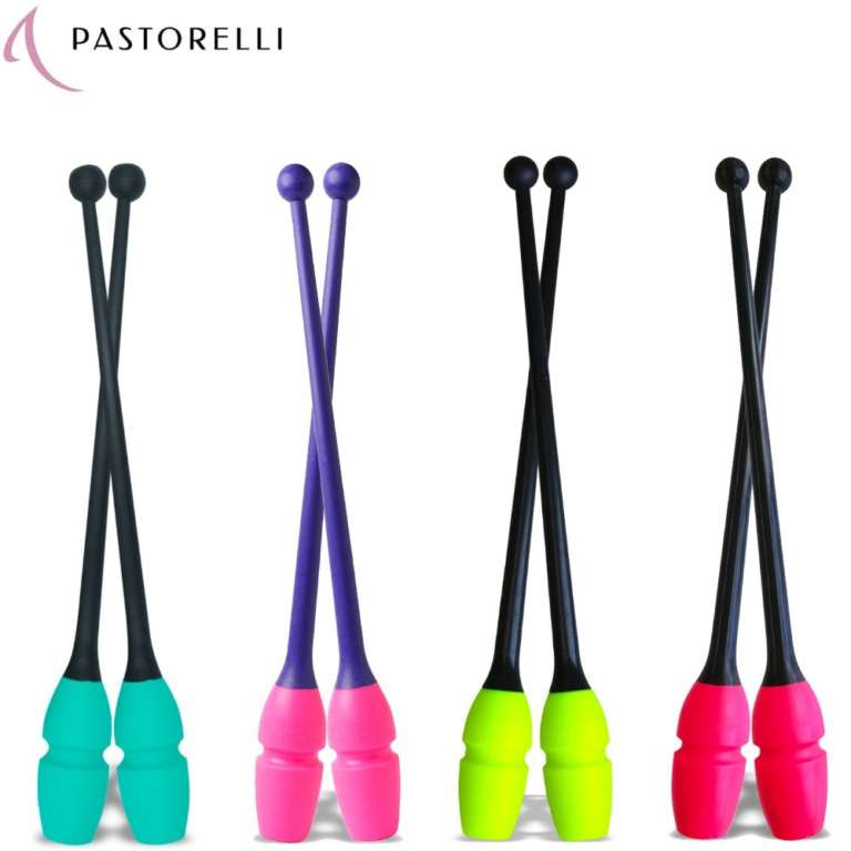 Massues De Gymnastique Rythmique 41 Cm – Antidérapantes, Bicolores, En Caoutchouc Résilient, Pour Compétition Ou Loisir